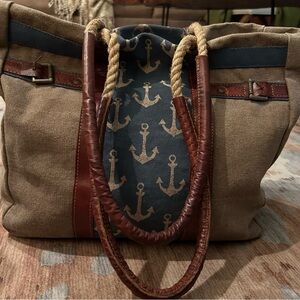 Mona B Canvas Nautical Tote Bag